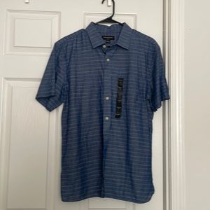 Short sleeve blue print banana republic shirt